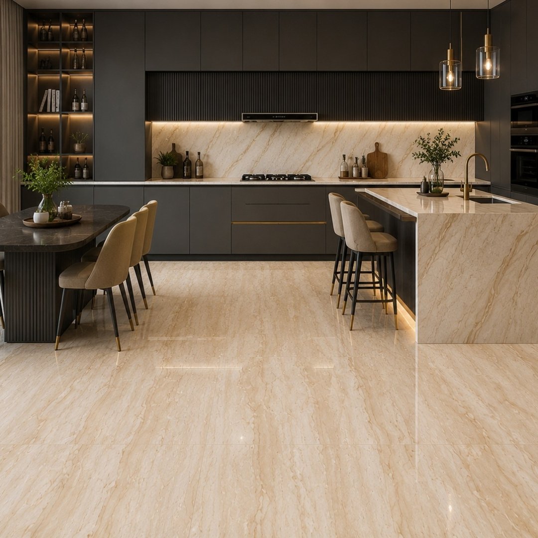 AL Royal Dyna Crema Marble & Stone Kitchen Tiles - My Home Studio